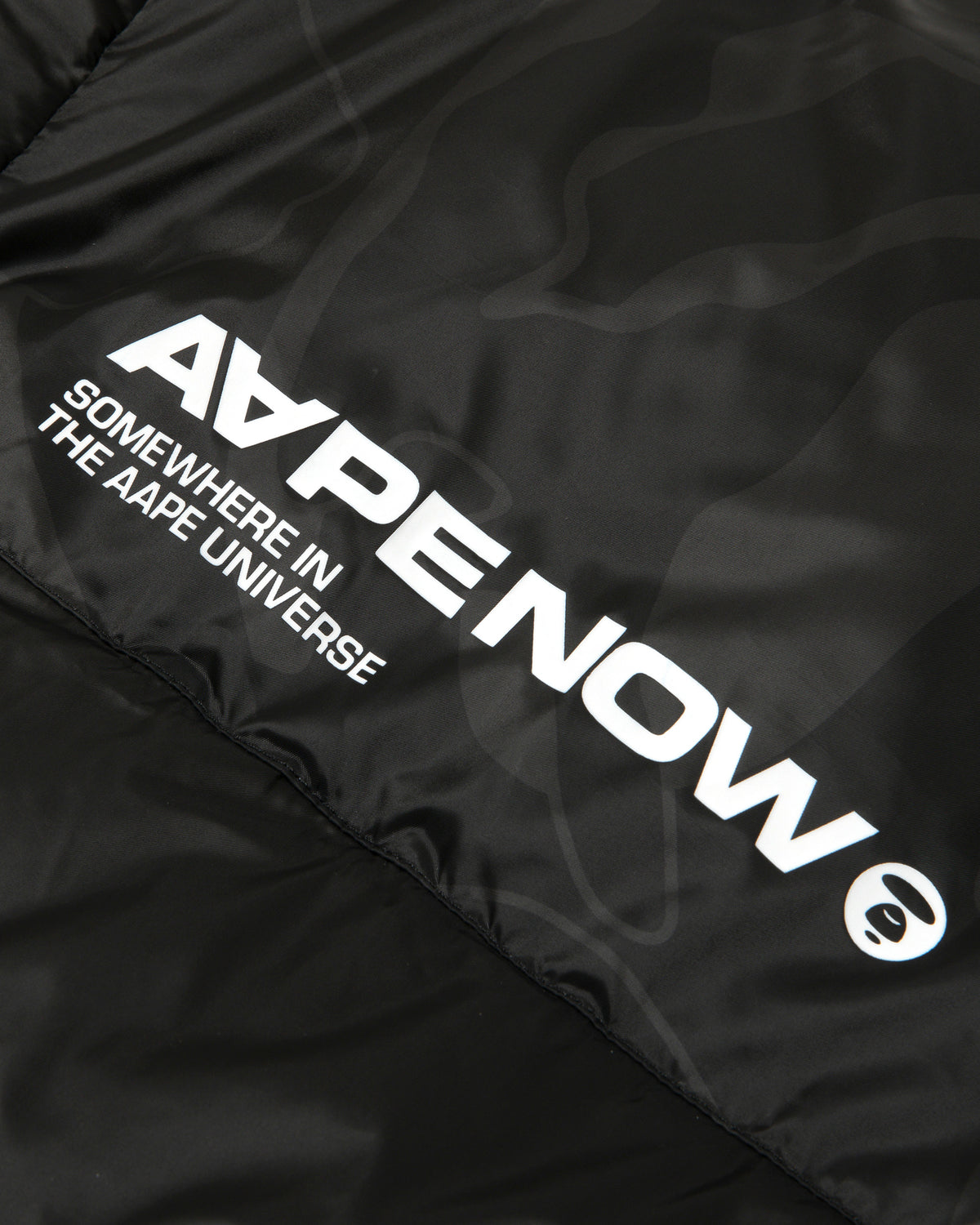 AAPENOW moonface logo zip-up down jacket