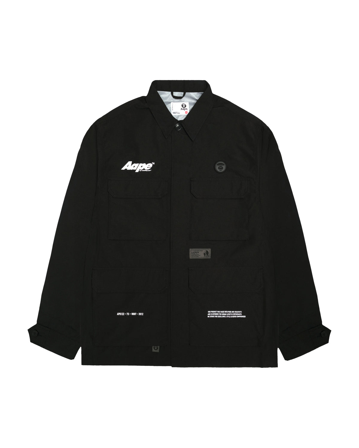 Moonface patch cargo jacket