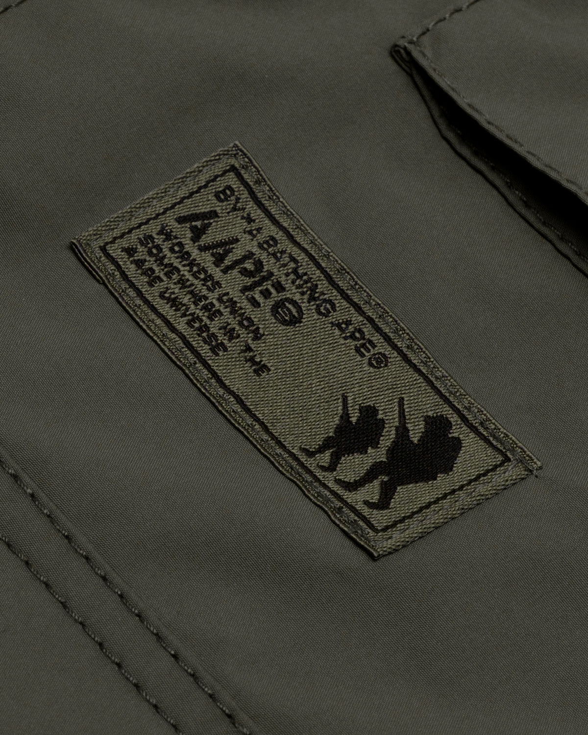Moonface patch cargo jacket