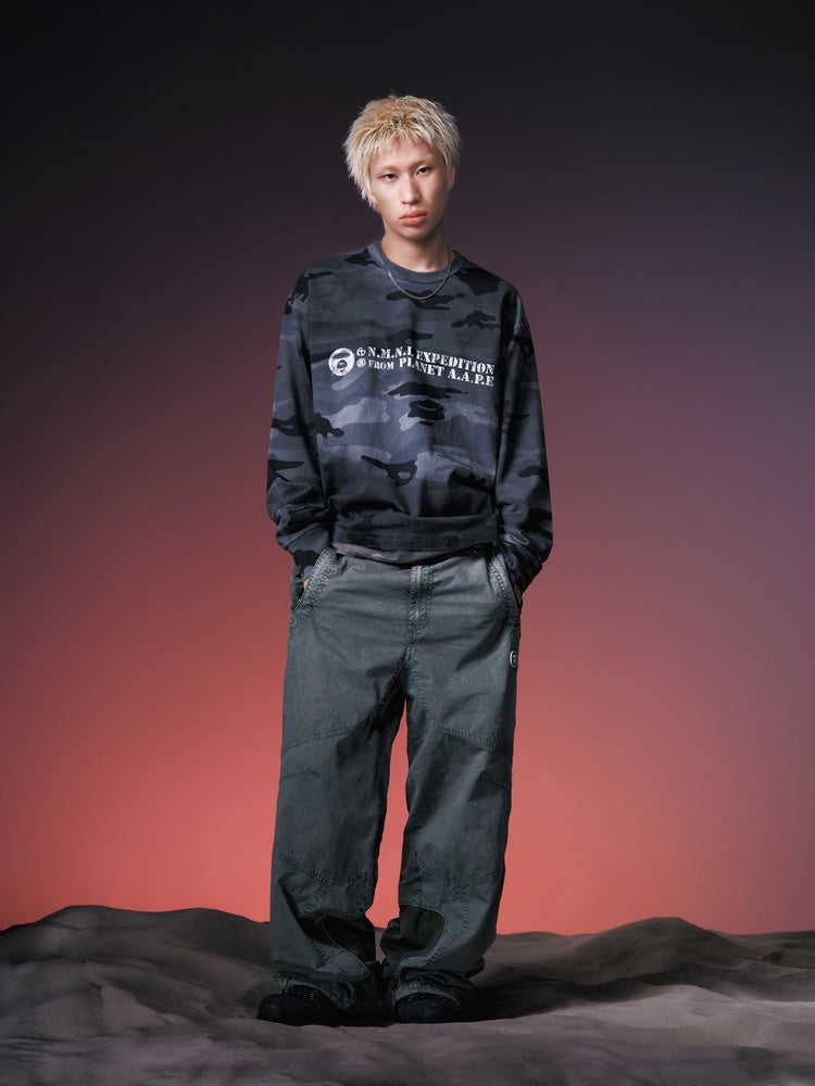 X NOMANUAL Moonface Crewneck Long Tee