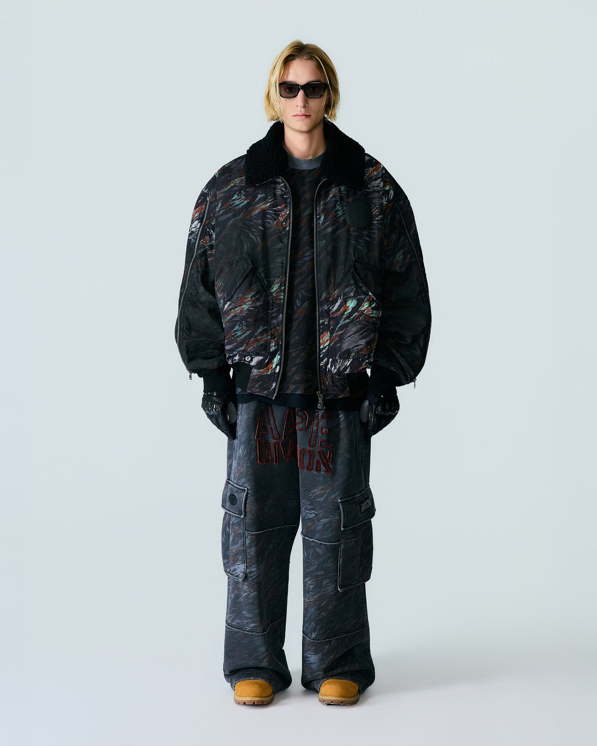 Moonface Camo Cargo Sweat Pants