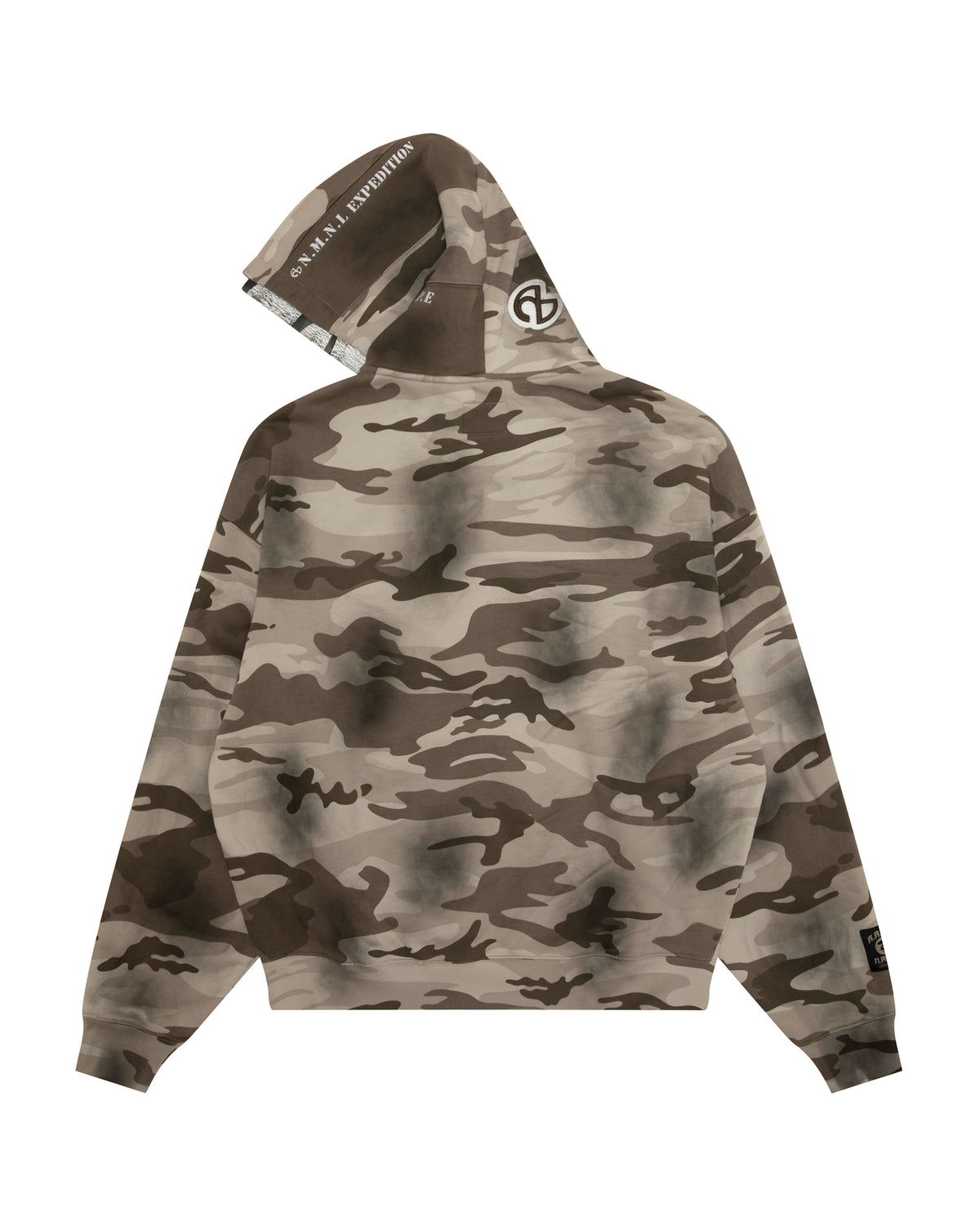 X NOMANUAL Moonface Hooded Zip-up Sweater