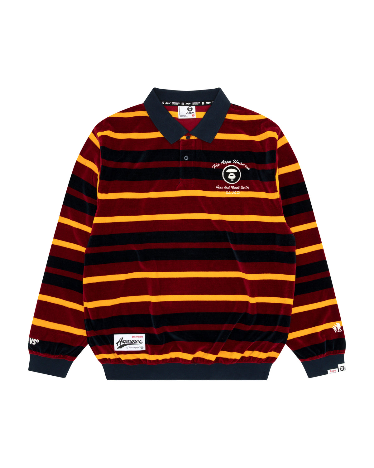 Moonface embroidered velour polo