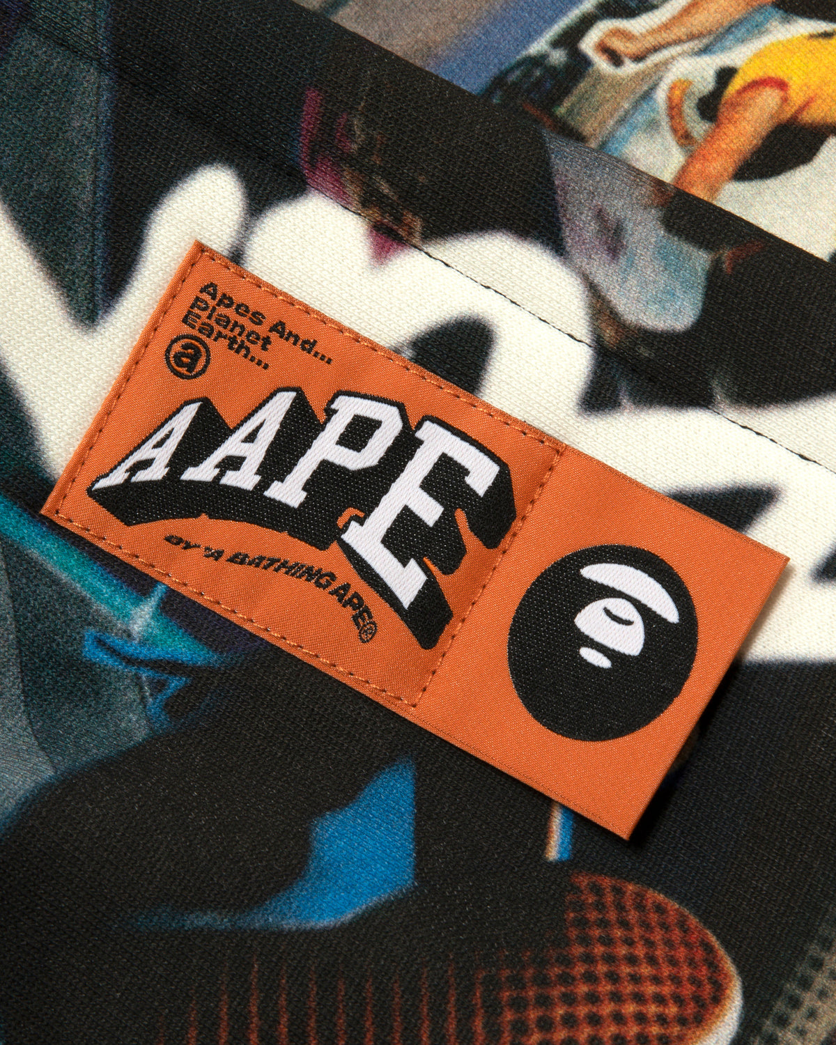 Moonface logo graffiti-print hoodie