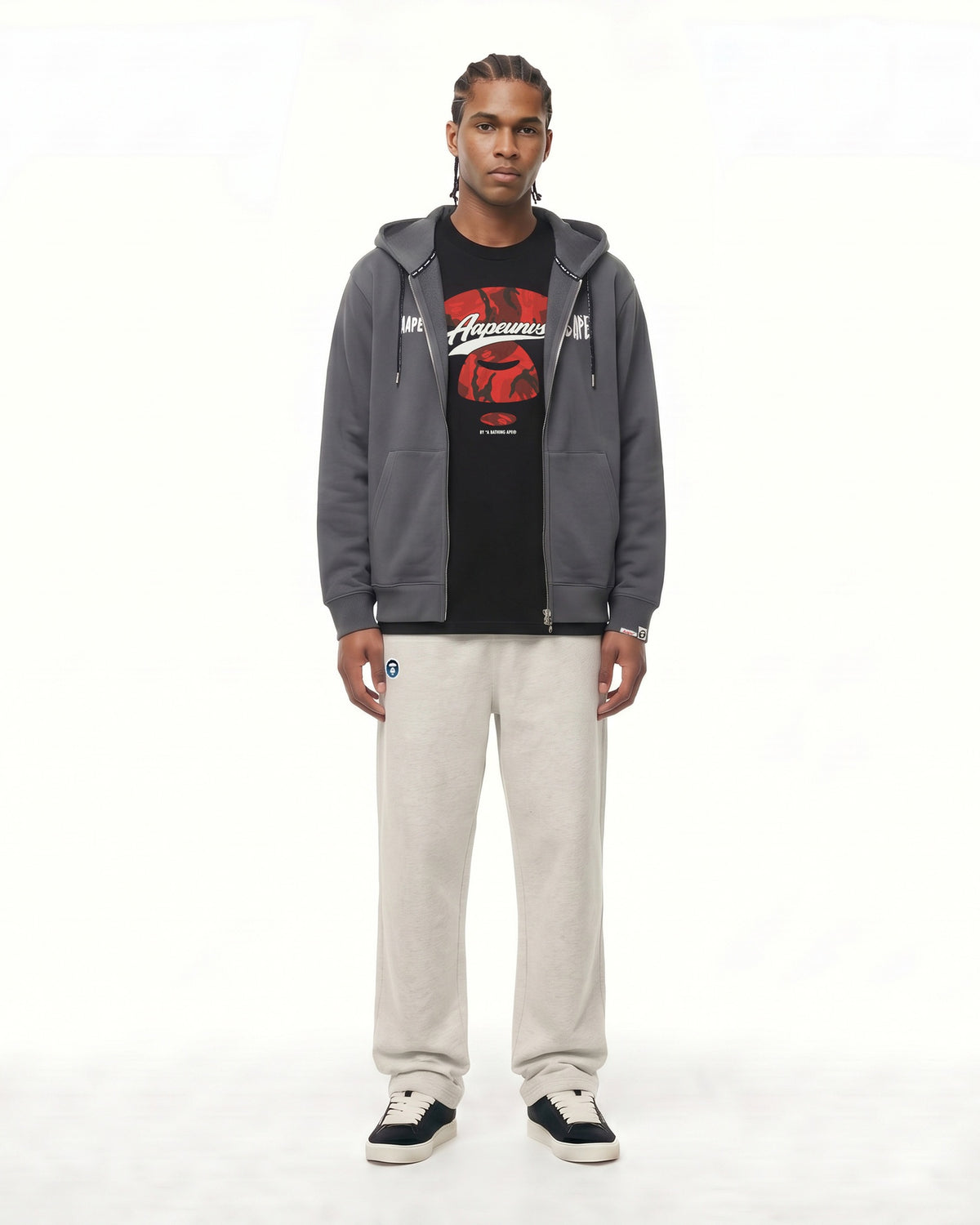 Hooded zip sweatshirt