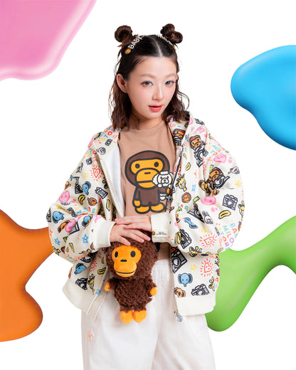 Baby Milo and friends zip-up hoodie