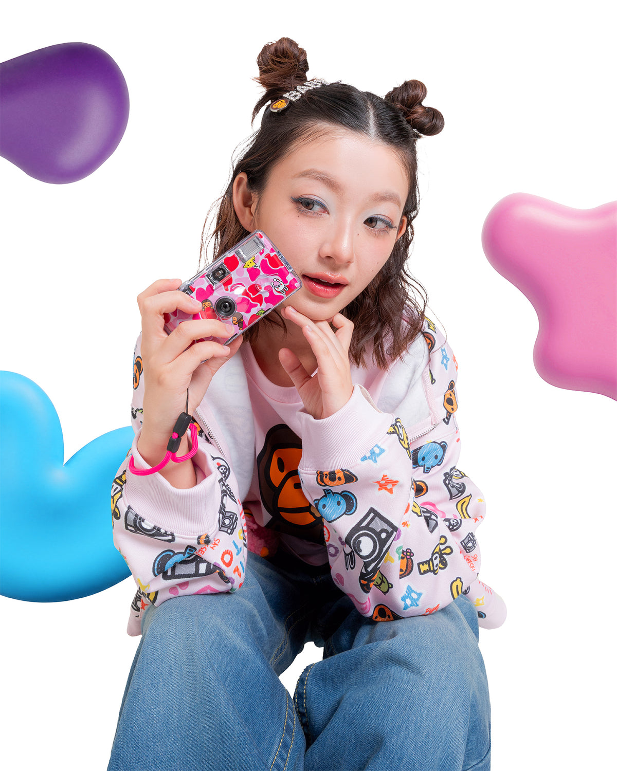 Baby Milo and friends zip-up hoodie