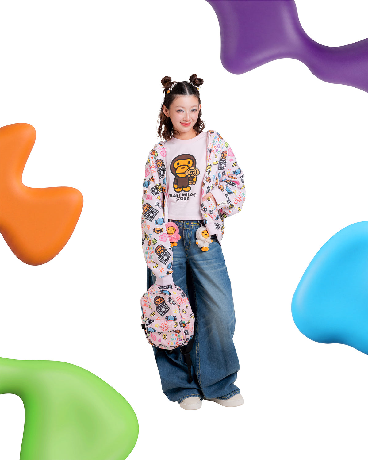 Baby Milo and friends zip-up hoodie