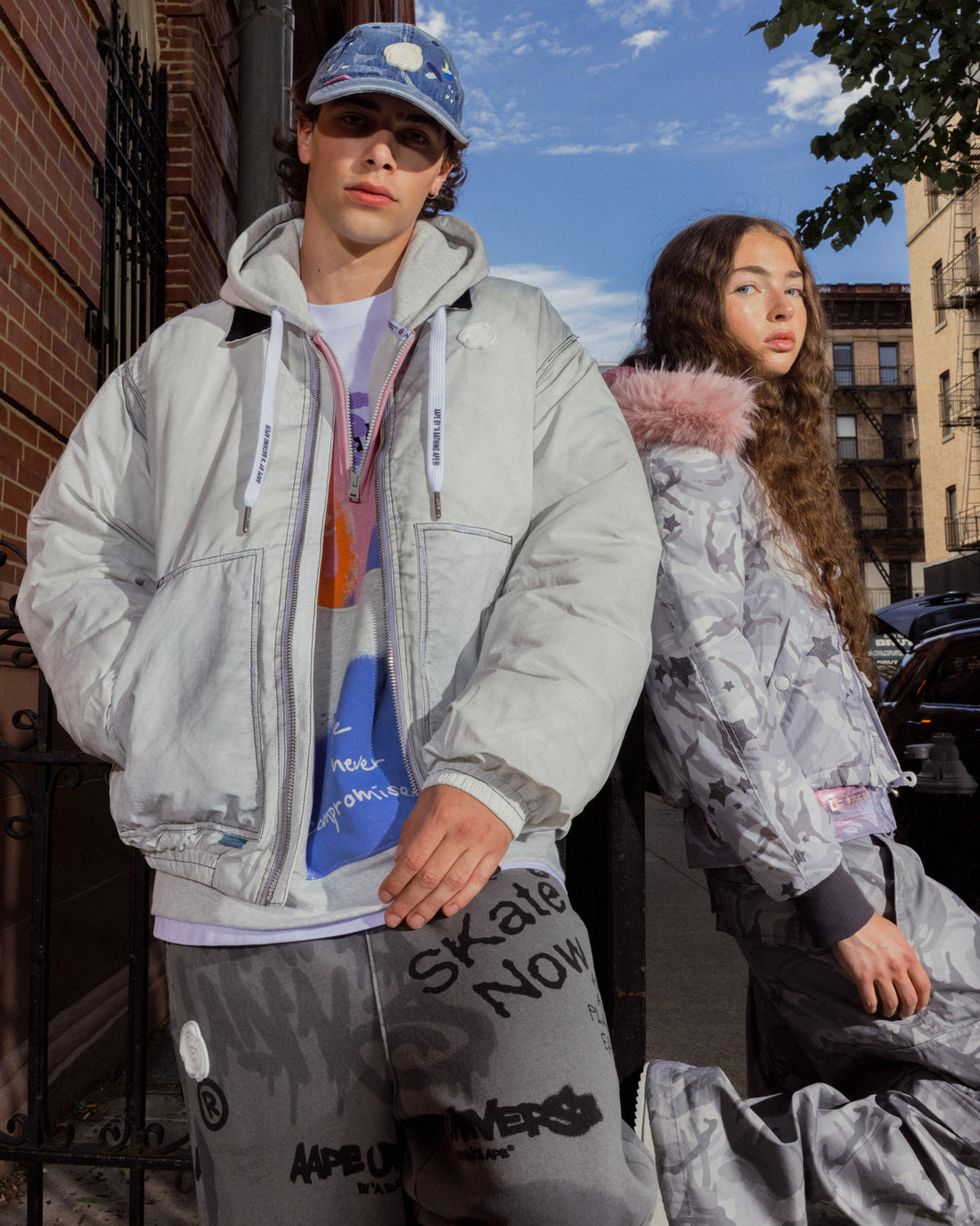 AAPE Wash Denim Worker Cap