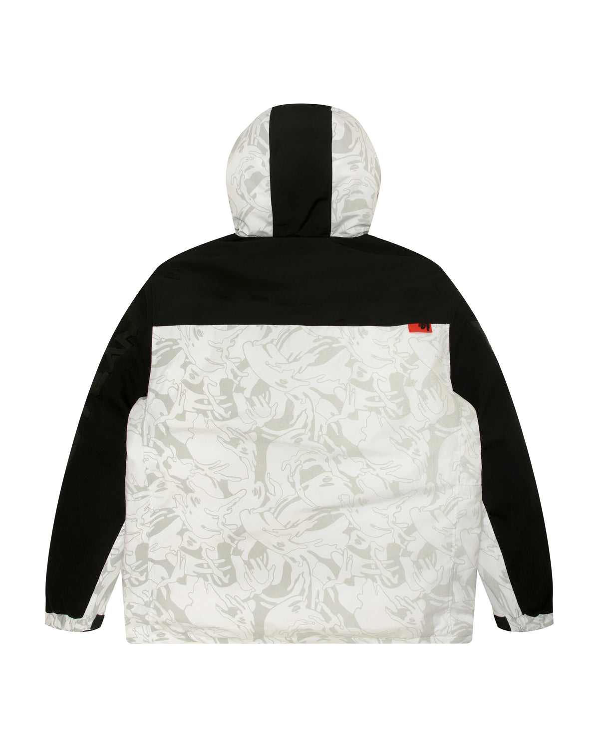 Moonface camo hooded down jacket