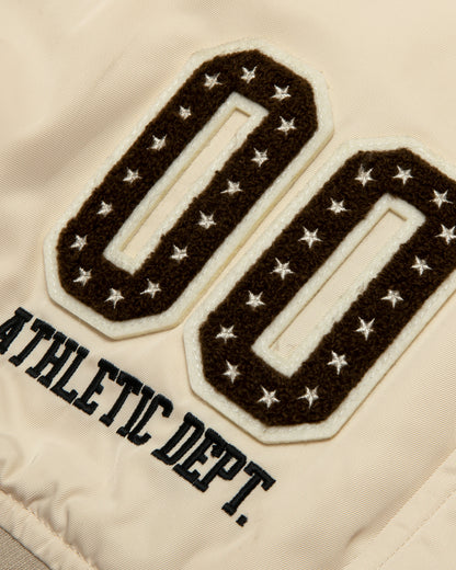 Moonface logo varsity jacket