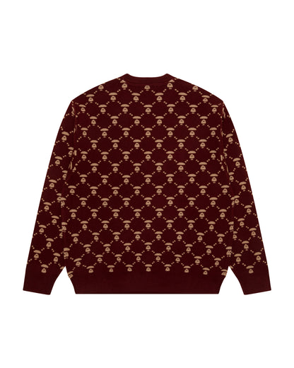 Moonface intarsia patterned jumper
