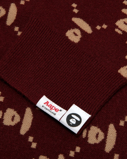 Moonface intarsia patterned jumper