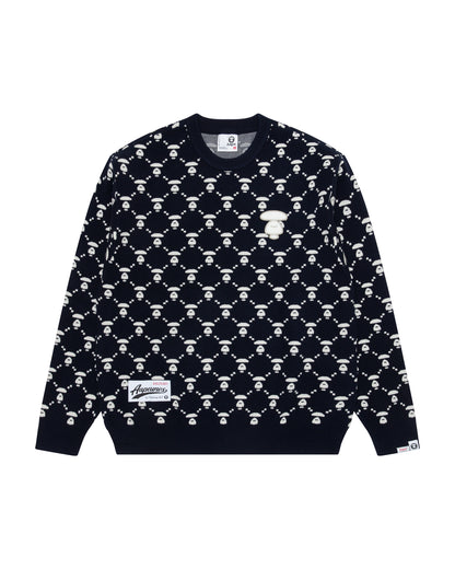 Moonface intarsia patterned jumper