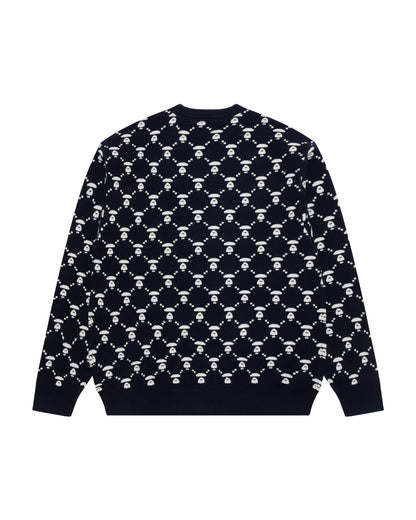 Moonface intarsia patterned jumper
