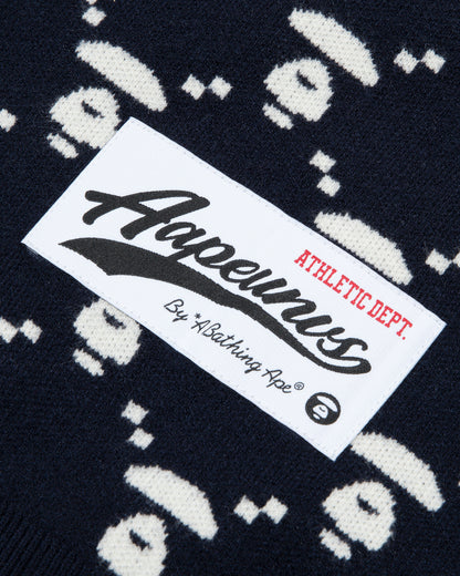 Moonface intarsia patterned jumper