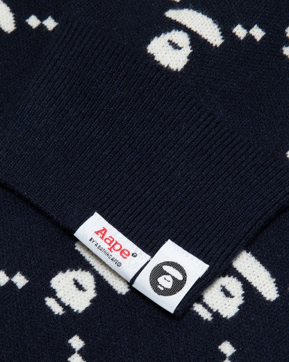 Moonface intarsia patterned jumper