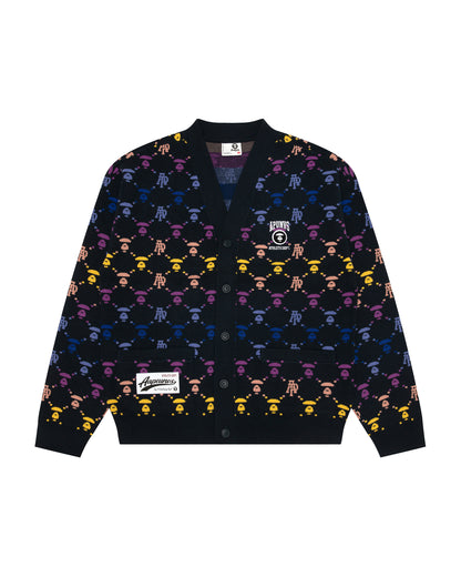 Moonface logo button down cardigan