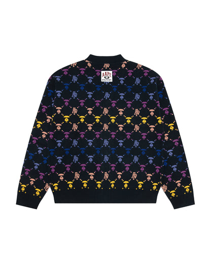 Moonface logo button down cardigan