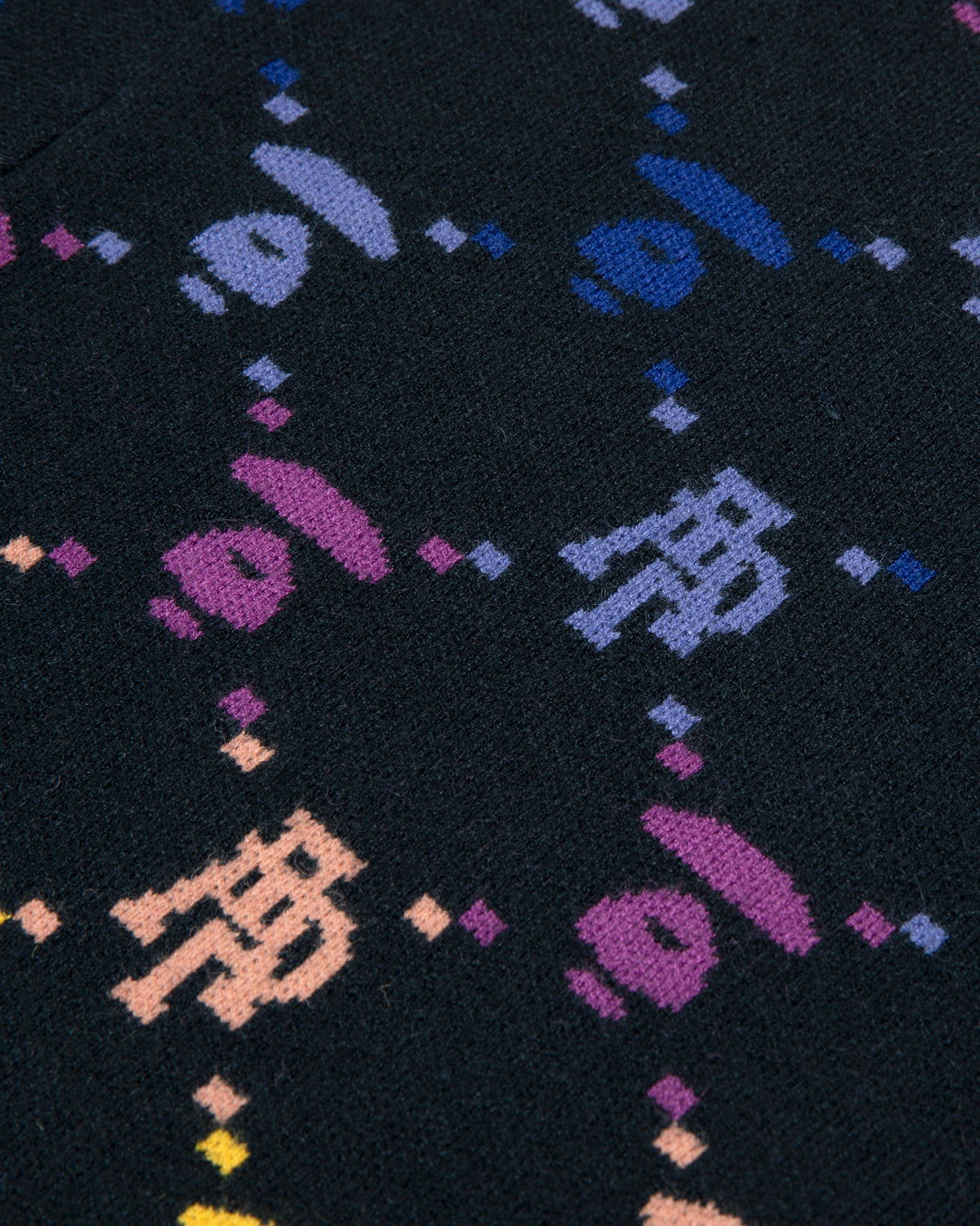 Moonface logo button down cardigan