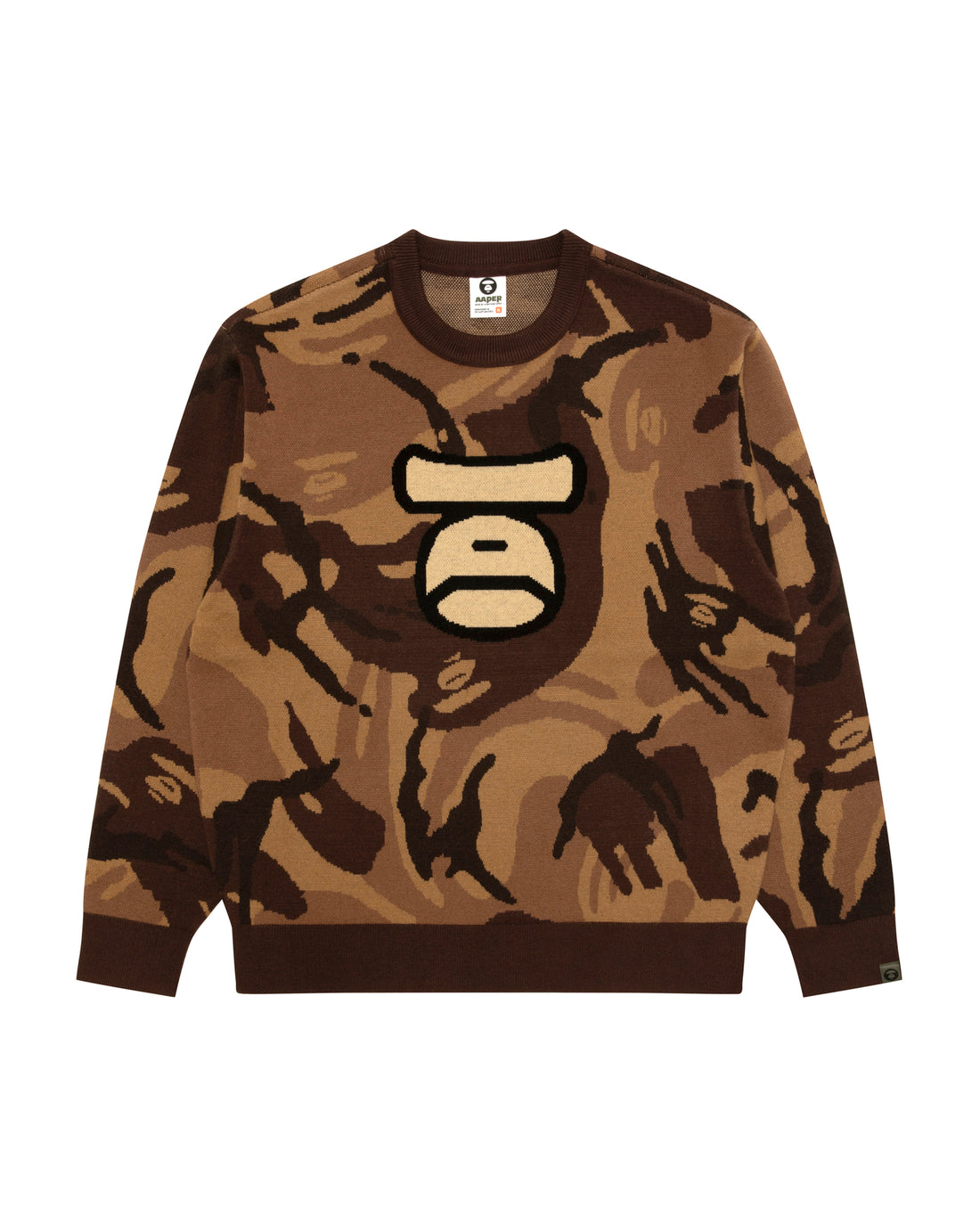Moonface camo crewneck sweater