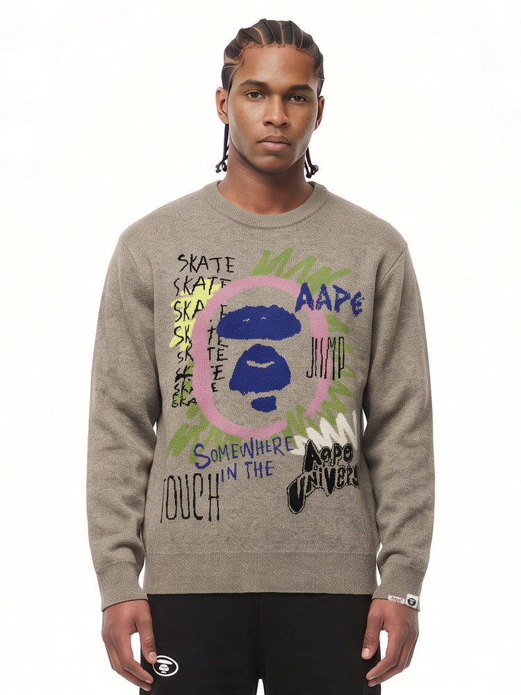 AAPEUNVS graphic knit sweater