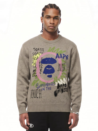 AAPEUNVS graphic knit sweater