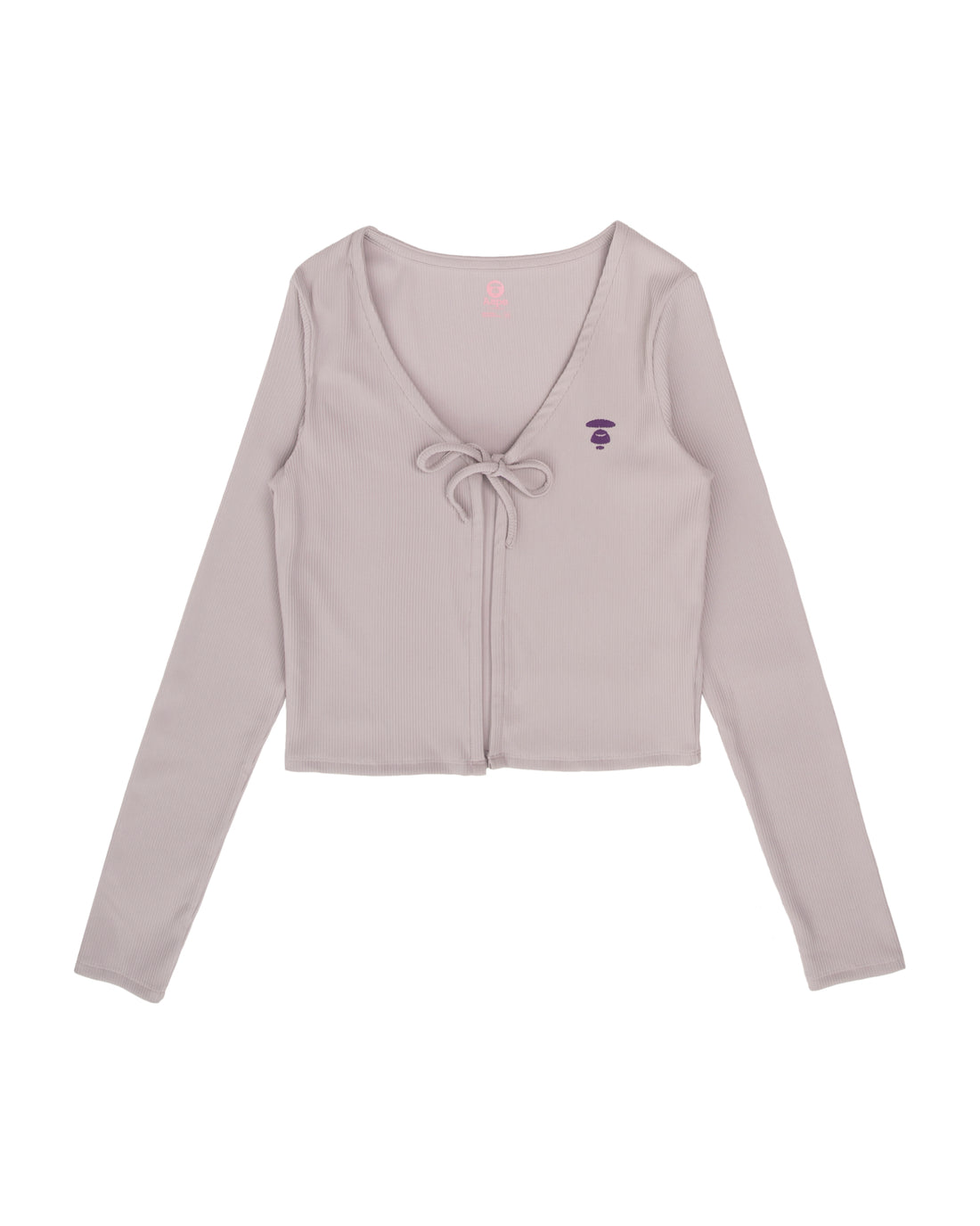 Moonface embroidered self-tie cardigan