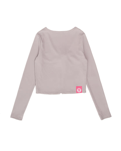 Moonface embroidered self-tie cardigan