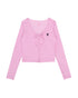 Moonface embroidered self-tie cardigan