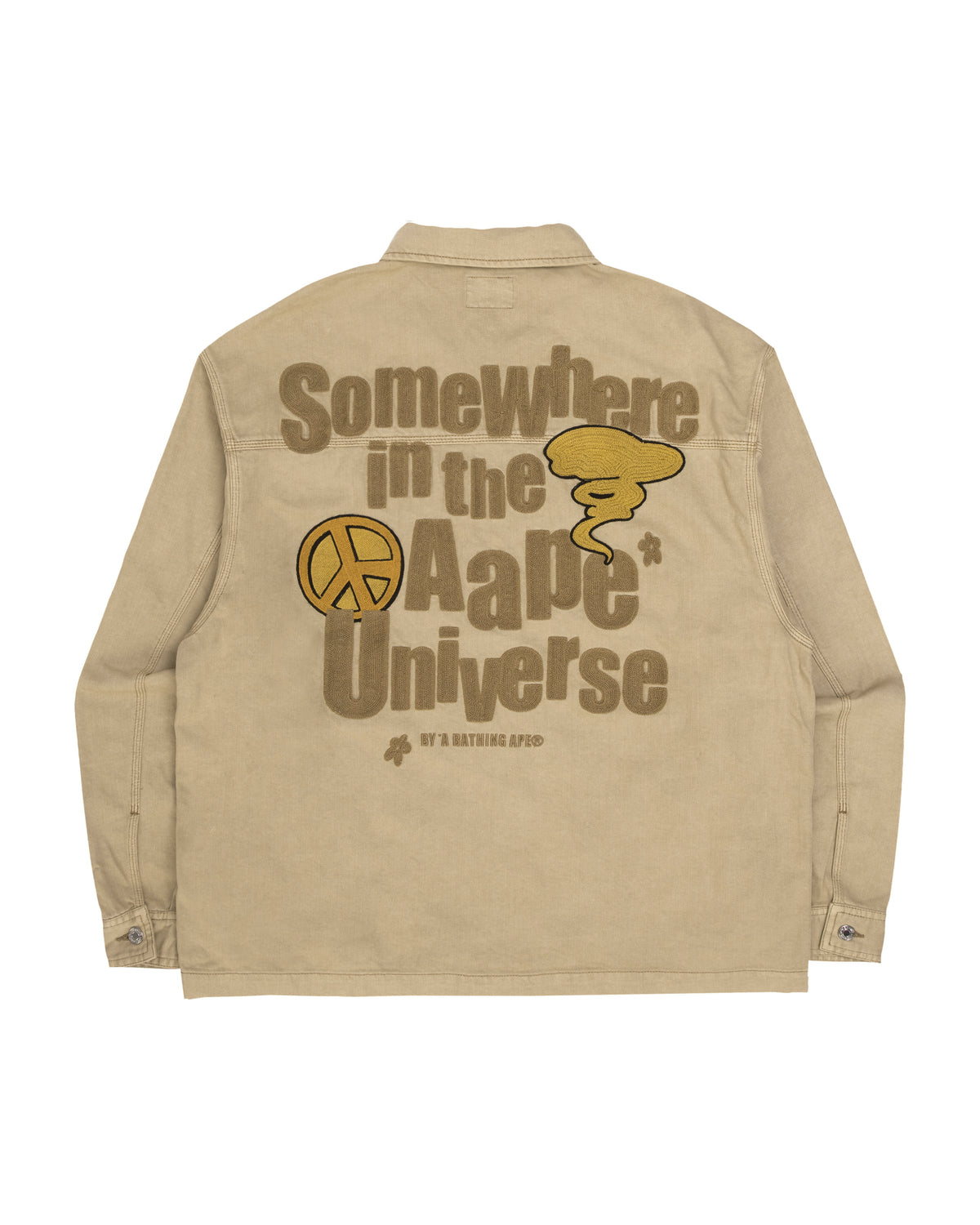 Moonface embroidered zip-up workwear jacket