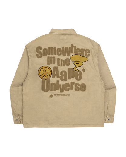 Moonface embroidered zip-up workwear jacket