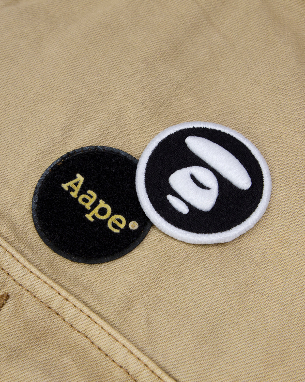 Moonface embroidered zip-up workwear jacket