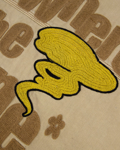 Moonface embroidered zip-up workwear jacket