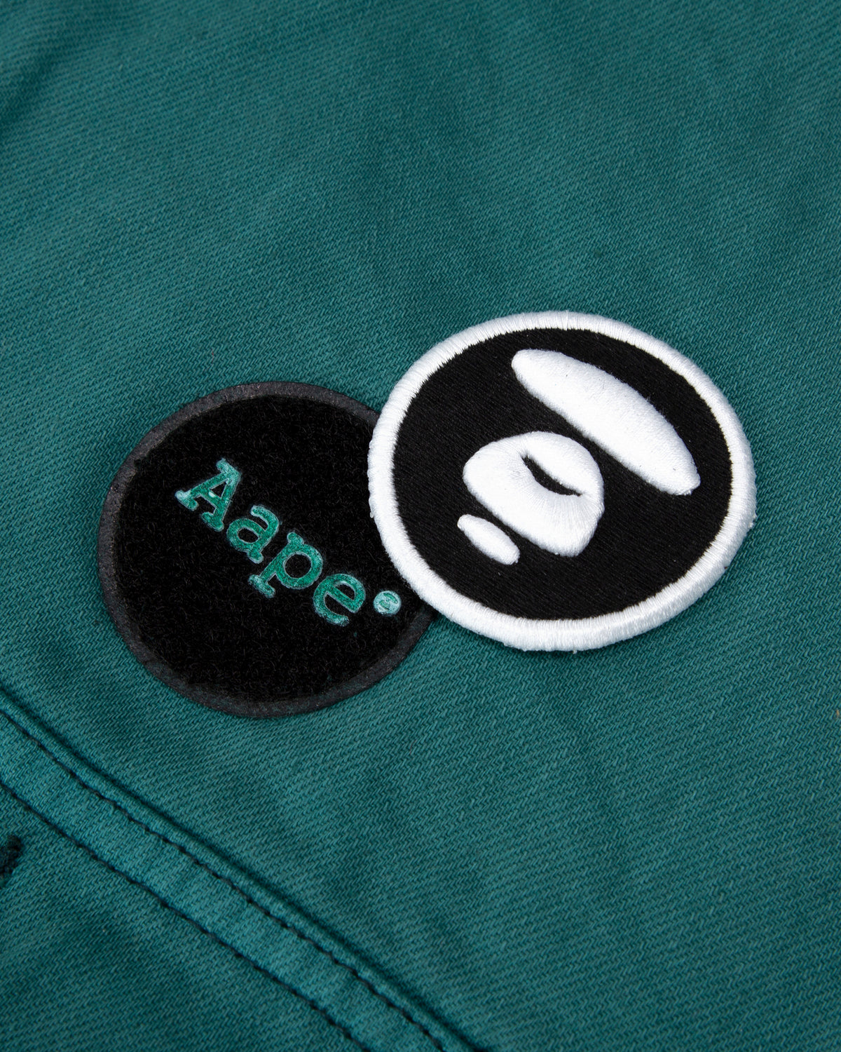 Moonface embroidered zip-up workwear jacket