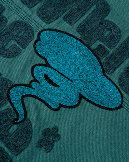 Moonface embroidered zip-up workwear jacket