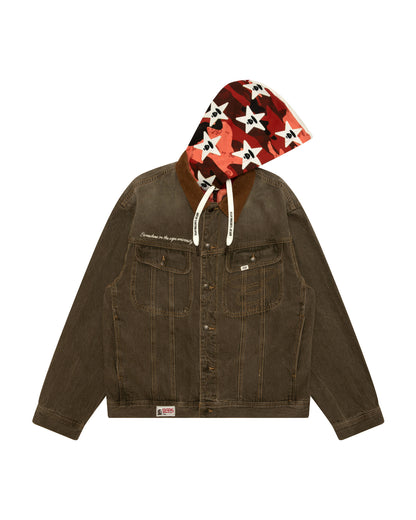 AAPEUNVS Denim Jacket With Hood