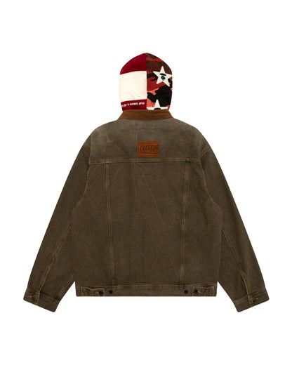 AAPEUNVS Denim Jacket With Hood