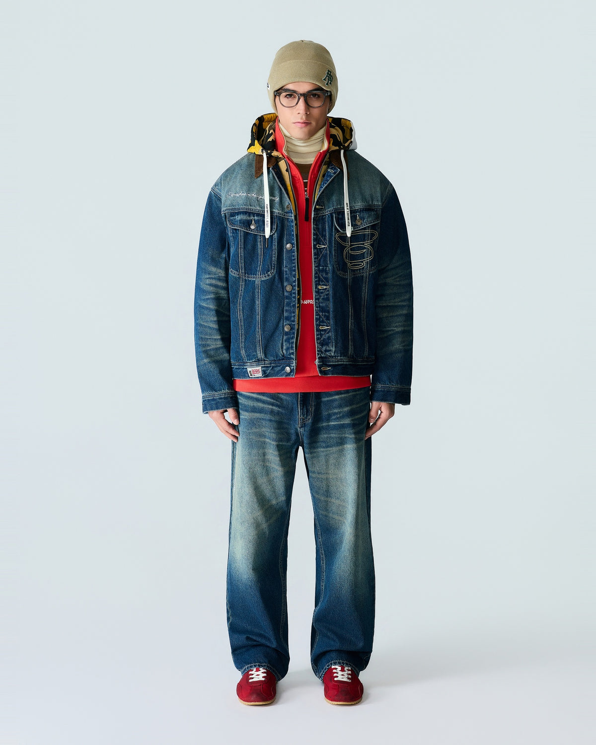 AAPEUNVS Denim Jacket With Hood