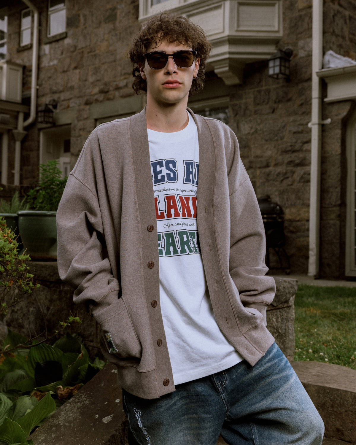 Apes and planet earth long-sleeve tee
