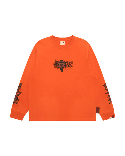 Moonface embroidered long sleeve tee
