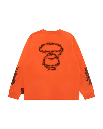 Moonface embroidered long sleeve tee