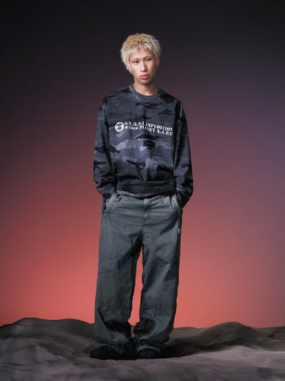 X NOMANUAL Moonface Crewneck Long Tee
