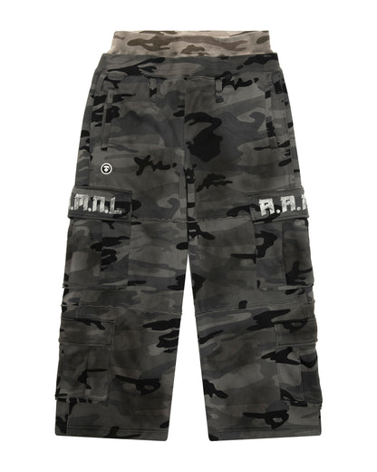 X NOMANUAL Moonface Camo Cargo Sweat Pants