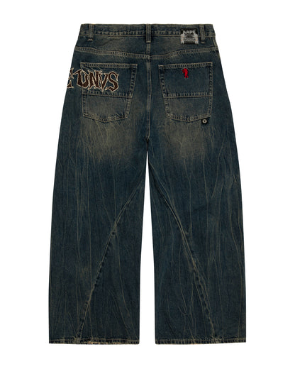 AAPEUNVS 3D Cut Jeans