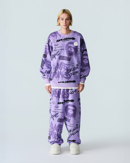 AAPEUNVS moonface graffiti sweatpants