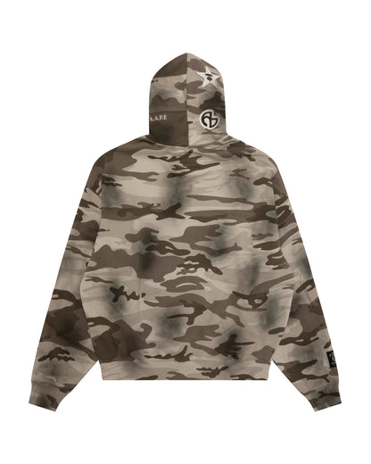X NOMANUAL Moonface Hooded Zip-up Sweater