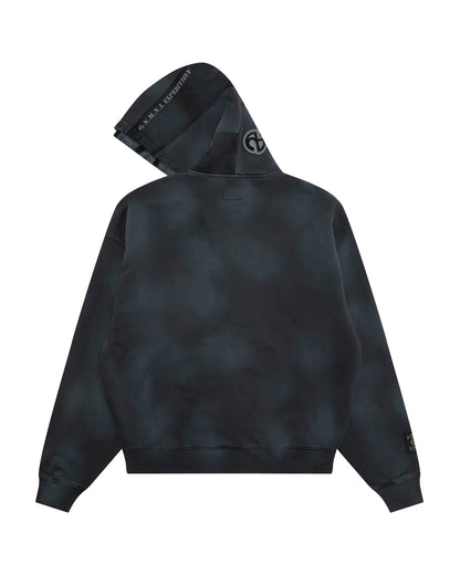 X NOMANUAL Moonface Hooded Zip-up Sweater