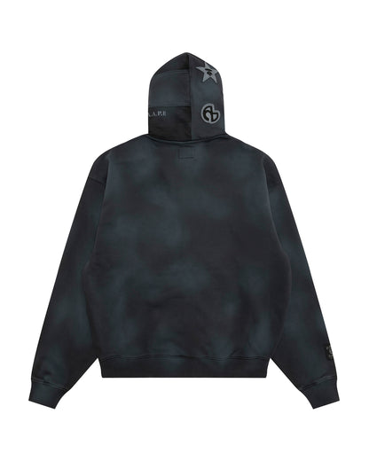 X NOMANUAL Moonface Hooded Zip-up Sweater