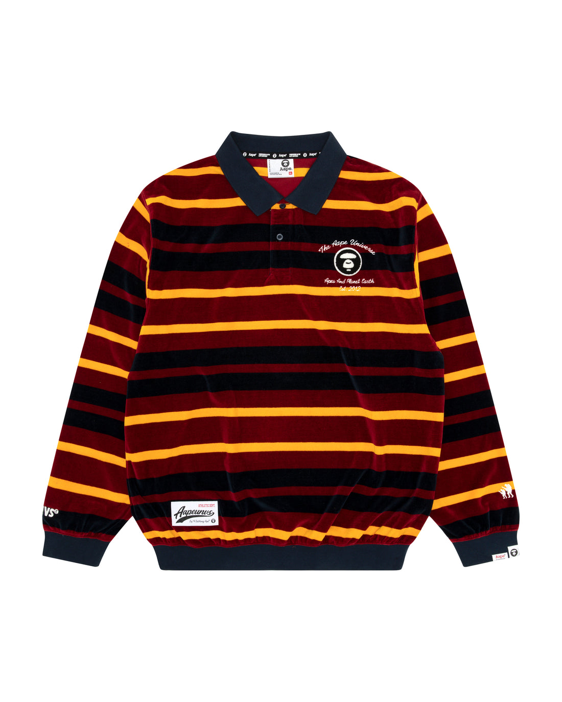 Moonface embroidered velour polo